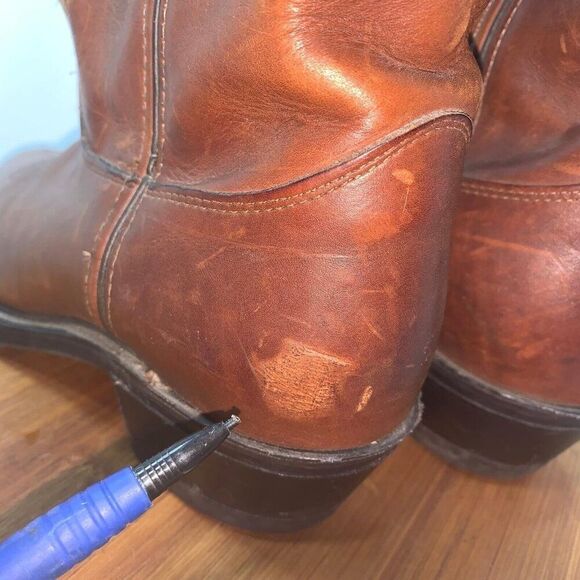 Justin 1108 Brown Men’s 9 D Leather Western Cowboy Boots Made In USA Comfort - Picture 12 of 13